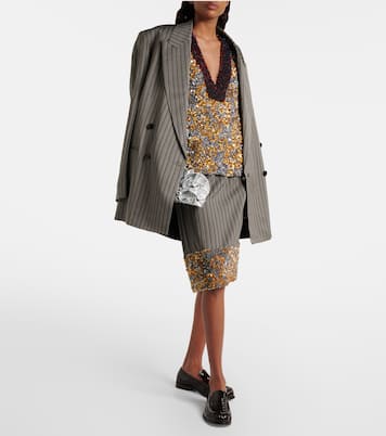 Gonna midi a righe con paillettes | Dries Van Noten