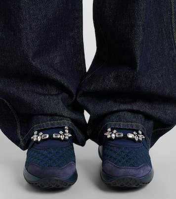 Viv' Run suede-trimmed slip-on sneakers | Roger Vivier