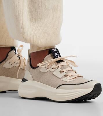 Leather-trimmed sneakers | Tod's