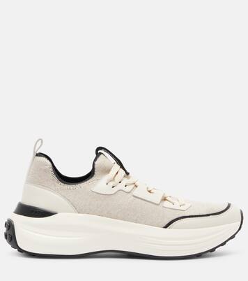 Leather-trimmed sneakers | Tod's