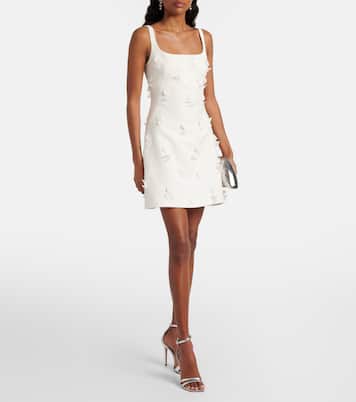 Calinn floral-appliqué linen-blend minidress | Simkhai