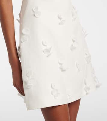Calinn floral-appliqué linen-blend minidress | Simkhai