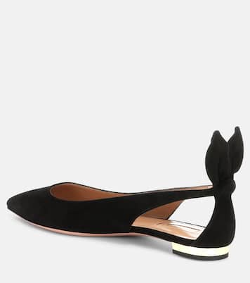 Bow Tie suede ballet flats | Aquazzura