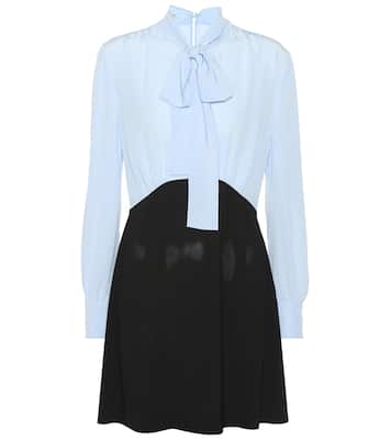 Color-blocked crêpe minidress | Miu Miu