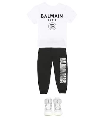 Camiseta de algodón con logo | Balmain Kids