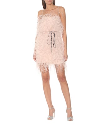 Robe en tulle à plumes | Monique Lhuillier
