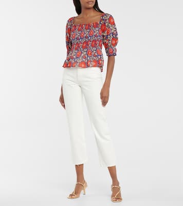 Corryn printed cotton top | Velvet