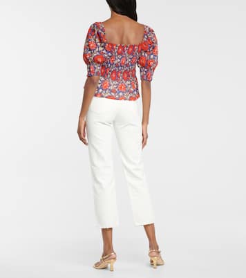 Corryn printed cotton top | Velvet