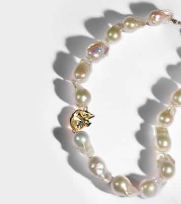 Collier en or 14 ct, perles baroques et diamants | Mateo