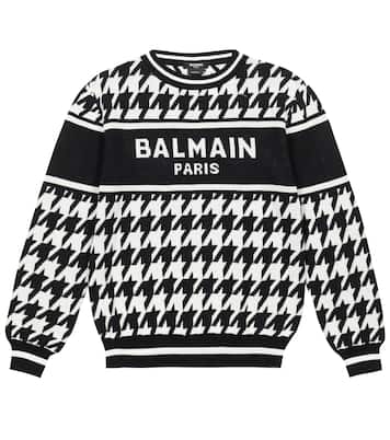 Pullover pied-de-poule con logo | Balmain Kids