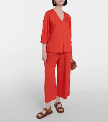Leisure Cannone cropped cotton wide-leg pants | Max Mara