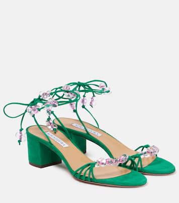 Very Maui 50 embellished suede sandals | Aquazzura