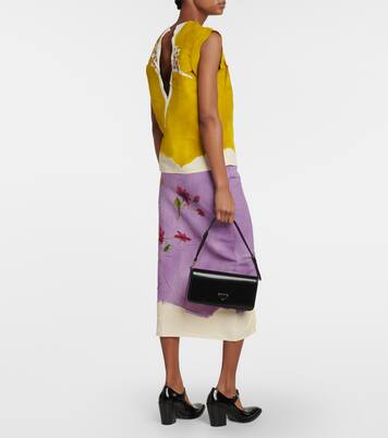 Top in raso con stampa | Prada