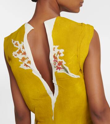 Top in raso con stampa | Prada