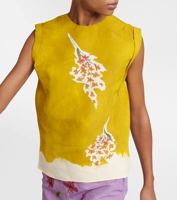 Top in raso con stampa | Prada