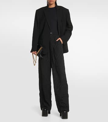 Pantaloni in seta a vita alta con logo | Balenciaga