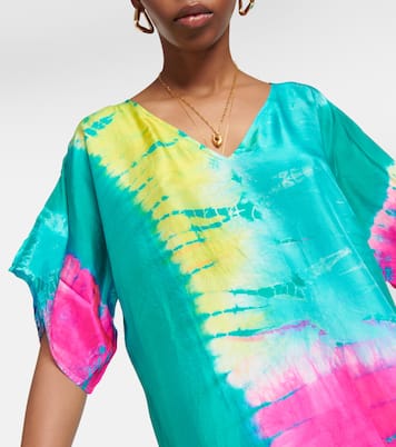 Tie-dyed silk kaftan | Anna Kosturova