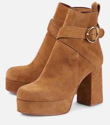 Lyna suede platform ankle boots | See By Chloé