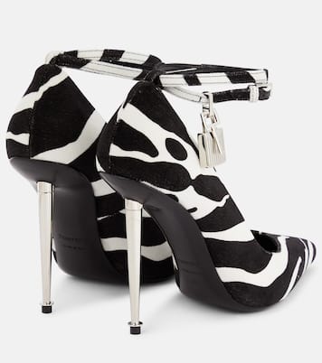 Padlock zebra-print velvet pumps | Tom Ford