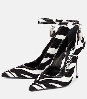 Padlock zebra-print velvet pumps | Tom Ford