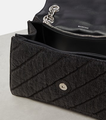 Borsa a spalla Crush Medium in denim | Balenciaga