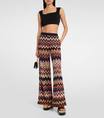 Zig Zag wool-blend wide-leg pants | Missoni