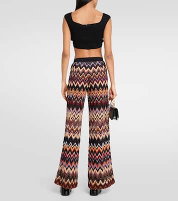Zig Zag wool-blend wide-leg pants | Missoni