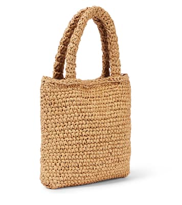 Embroidered raffia-effect tote bag  | Stella McCartney Kids