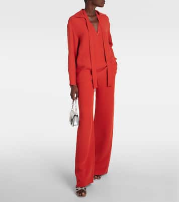 Pantaloni a gamba larga in Cady Couture | Valentino