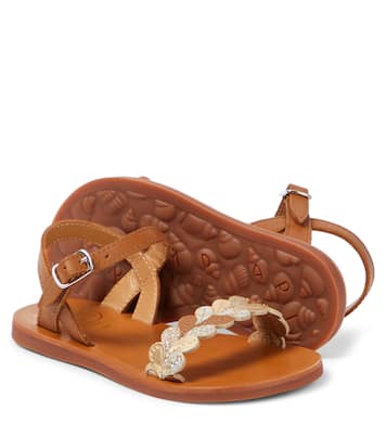 Sandalen Plagette Ferns aus Leder | Pom d'Api