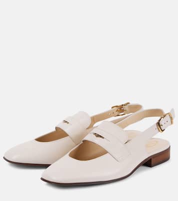 Cutout leather slingback flats | Tod's