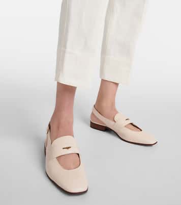 Cutout leather slingback flats | Tod's