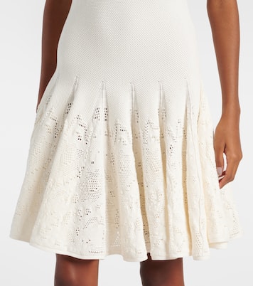 Abito corto Skater in pizzo di cotone | Alaïa