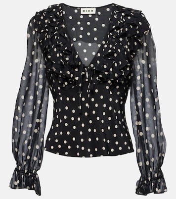 Blusa Lasca in seta a pois | Rixo