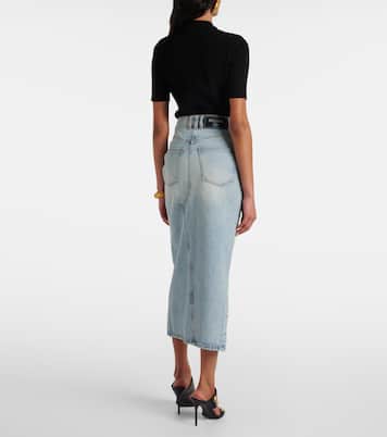 Falda midi en denim | Balmain
