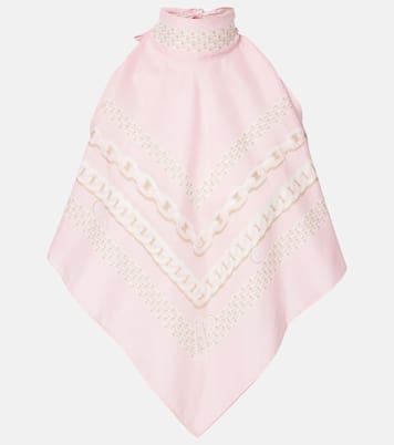 Treasure printed cotton and silk top | Versace