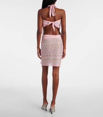 Treasure printed cotton and silk top | Versace