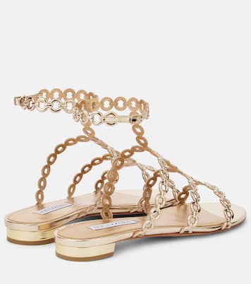 Infinity Chain faux leather sandals | Aquazzura