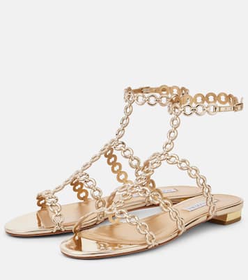 Infinity Chain faux leather sandals | Aquazzura