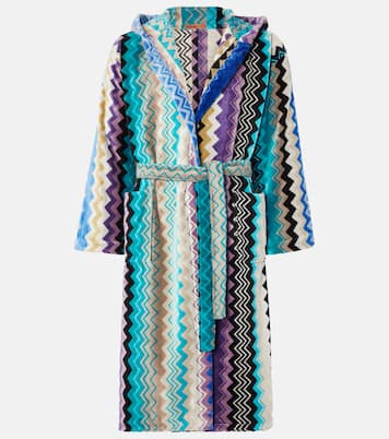 Bata de baño Giacomo de rizo de algodón con capucha | Missoni
