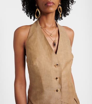 Sauro open-back linen vest | Max Mara