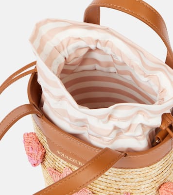 Marea Small appliqué raffia bucket bag | Aquazzura