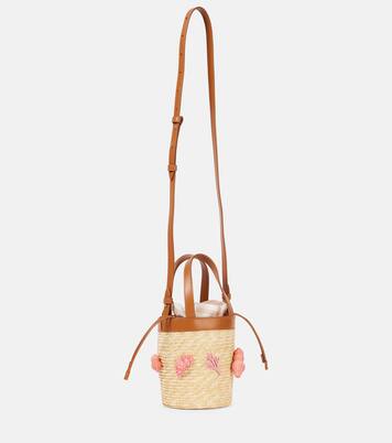Marea Small appliqué raffia bucket bag | Aquazzura