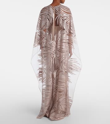 Abito lungo in tulle con ricamo | Elie Saab