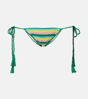 Culotte de bikini rayée en crochet de coton | Anna Kosturova