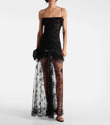 Bow-detail cotton-blend lace gown | Alessandra Rich