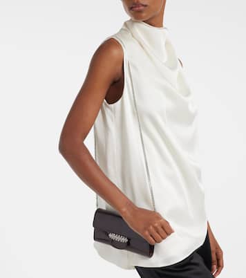 Bing patent leather wallet on chain | Jimmy Choo