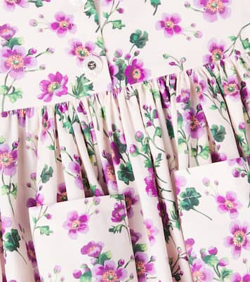 Floral shirred cotton poplin dress | Dolce&Gabbana Kids