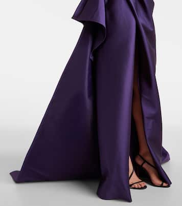Draped strapless mikado gown | Monique Lhuillier