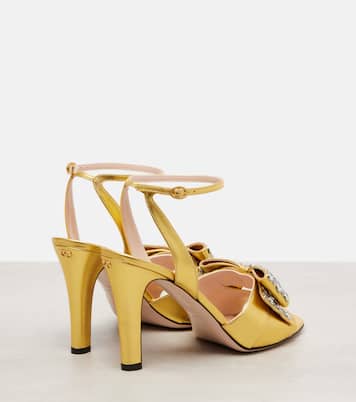 Bowow 95 embellished metallic leather sandals | Valentino Garavani